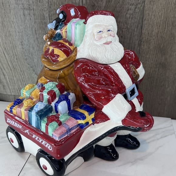 Santa Radio Flyer Cookie Jar Christmas Collection Model 115 Santa